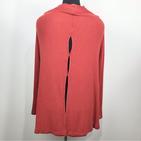 We the Free Rust Orange Ribbed Knit Casual Pullover Top - Picture 2 of 9
